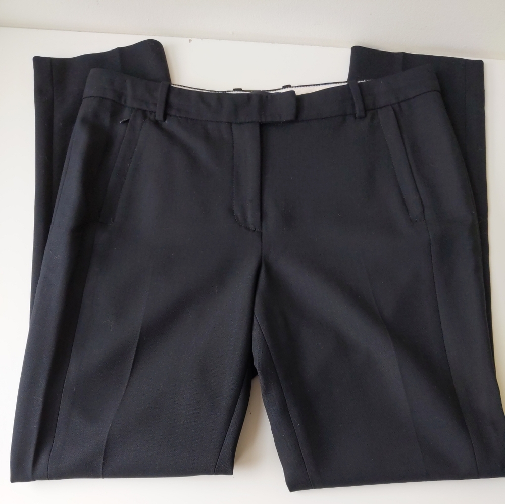 J. Crew Maddie Trouser Pants Black Wool Blend Women's 8